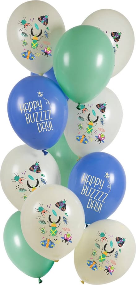 Folat - Ballonnen birthday bugs (12 stuks - 33 cm)