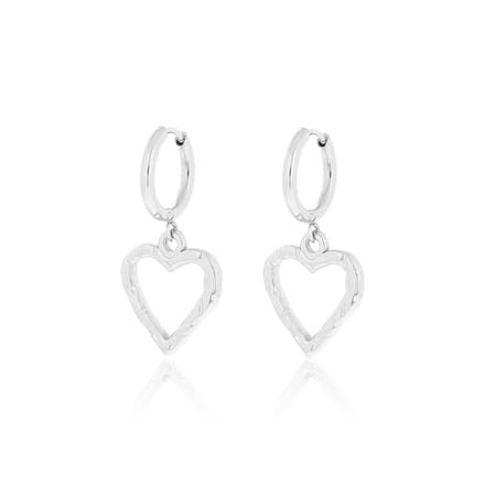 Silver coloured earrings with heart