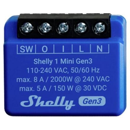 Shelly 1 Mini Wi-Fi Bluetooth-Controller Voor Een Slimme Douaneticasysteem