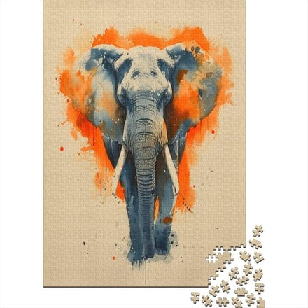 Olifant Puzzel - 1000 Stukjes - Ontspanning Thuis - Hoge Resolutie Print - 75 x 50 cm