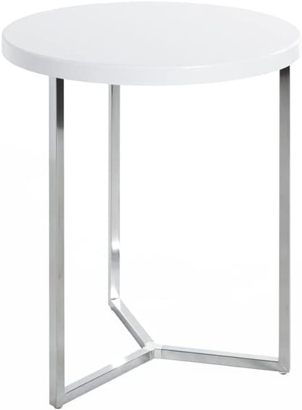 Bijzettafel Rond - Sidetable Modern - Woonkamer Meubel - Robuust Stalen Frame - H 54 x Ø 45 cm