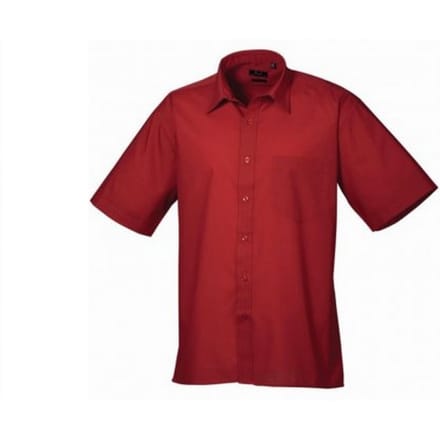 Premier Herenshirt met korte mouwen Popeline (Bourgondië)