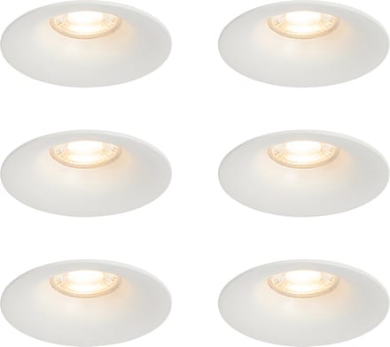 QAZQA Set van 6 Inbouwspot wit GU10 50mm - Gijs