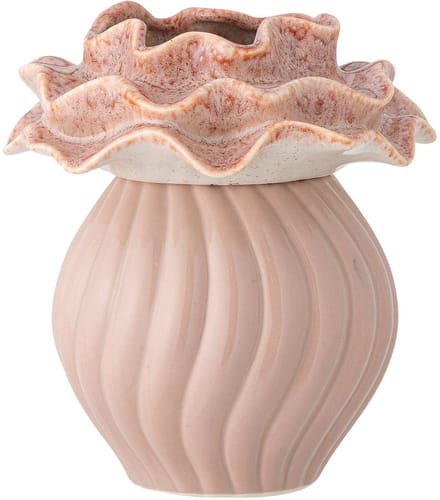 Bloomingville Vaas aardewerk rose Petalia 17cm