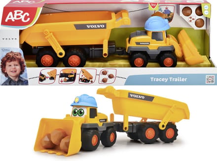 Simba - Abc - Tracey Trailer - Graafmachine - Kiepwagen - Volvo - Licht en geluid - Vanaf 1 jaar