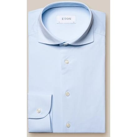 Eton Overhemd Soft Uni Four-Way Stretch Licht Blauw / male