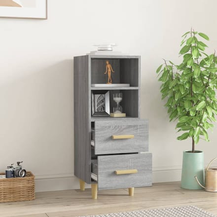 vidaXL - Dressoir - 34,5x34x90 - cm - bewerkt - hout - grijs - sonoma - eikenkleurig
