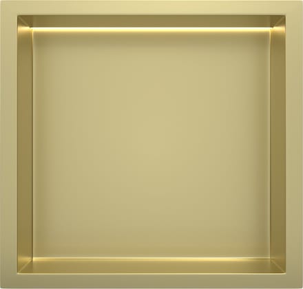 Mat goud RVS Inbouwnis 30x30x7cm met LED verlichting