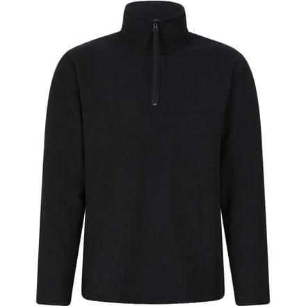 Mountain Warehouse Heren Farland Fleece gevoerde Half Zip Midlayer (Zwart)