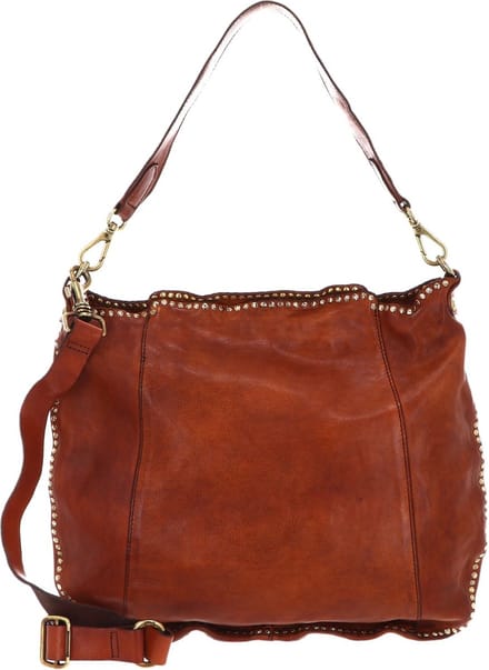CAMPOMAGGI Leren Schoudertas Shoulder Bag Cognac Bruine