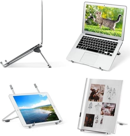 Laptop Standaard - Draagbare Verstelbare Tafel Stand - Notebook Houder Desktop - Bureau houder Geschikt Voor: Tablet iPad Mac