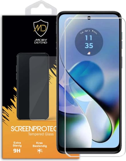 MobyDefend Screenprotector - Geschikt voor Motorola Moto G54 - Case-Friendly Screensaver - Gehard Glas