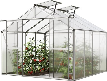Tuinkas Orchidee 4 aluminium frame 256x256 cm polycarbonaat panelen