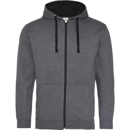 Gecontrasteerde hoodie met rits Just Hoods Varsity