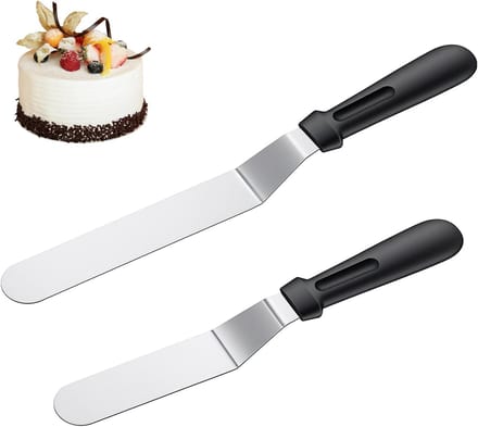 Solidchoice - Set van 2 RVS Taartspatels met Gebogen Handvat