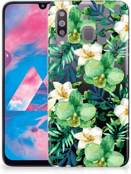 Samsung Galaxy M30 TPU Case Orchidee Groen
