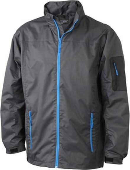 James and Nicholson Heren Windbreker (Koolstof Grijs/Aqua Blauw)