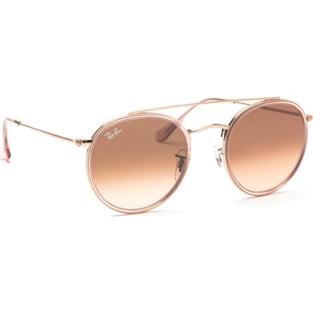Ray-Ban Zonnebril Ronde Dubbele Brug 3647n 9069A5 Roze Roze Verloop Bruin