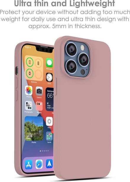 Hoesje Geschikt voor iPhone 13 Pro Max – Liquid siliconen backcover – Licht Roze