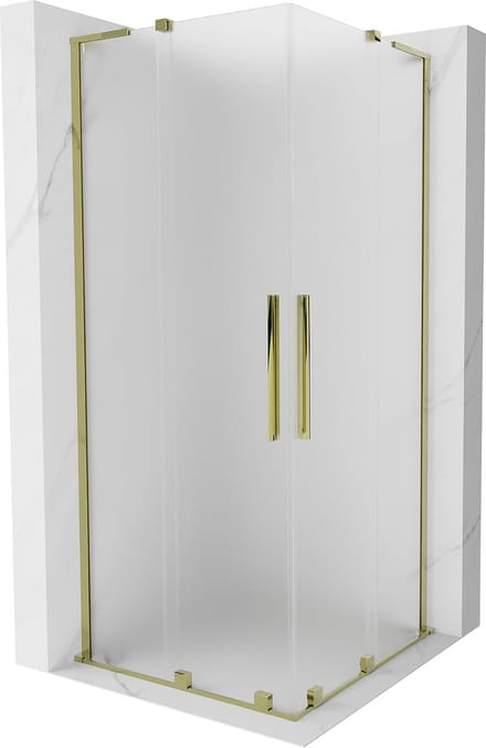 Mexen Velar L Duo schuifdouchecabine 80 x 80 , matglas, goud - 871-080-080-02-33-50