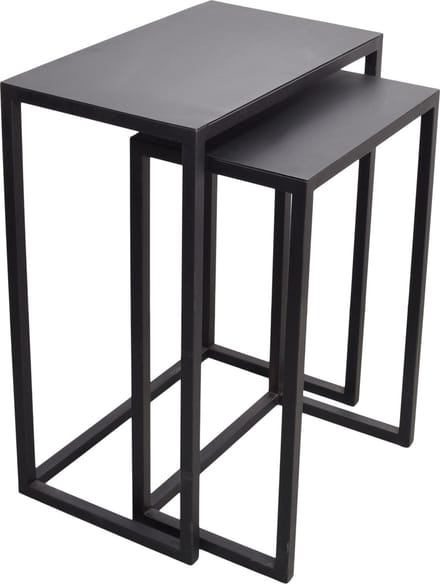 LOFT42 Brick set van 2 bijzettafels - Metaal - Zwart - 64x51x31