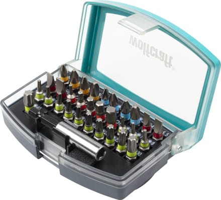 wolfcraft - Bitset 32 delig incl. Bithouder - PH - PZ - TORX - Inbus - Sleufkop en Kruiskop - Complete Bit set - 2975000