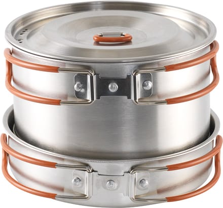 Easy Camp Moss 4 Cook Set Campingkookset Stapelbaar Roestvrijstaal Silliconen