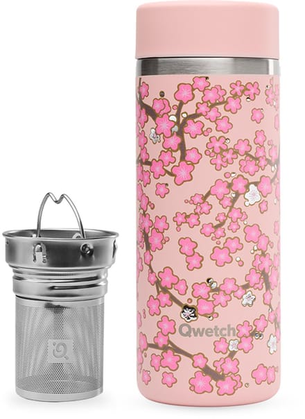 Qwetch Thermotheepot - Flowers Pastel Roze