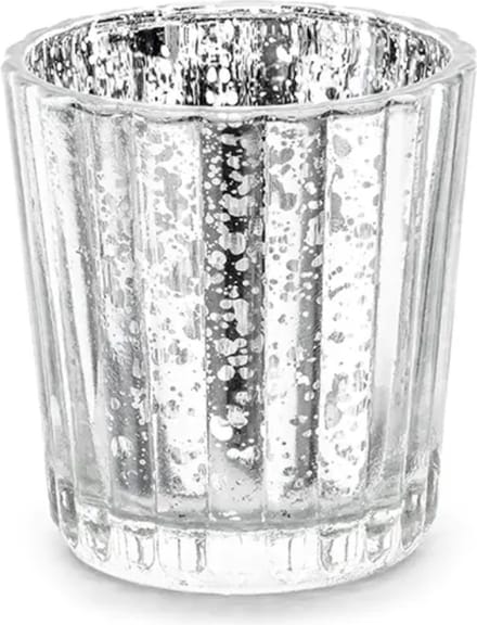 Partydeco - Zilveren theelichthouder 6 cm - 4 stuks