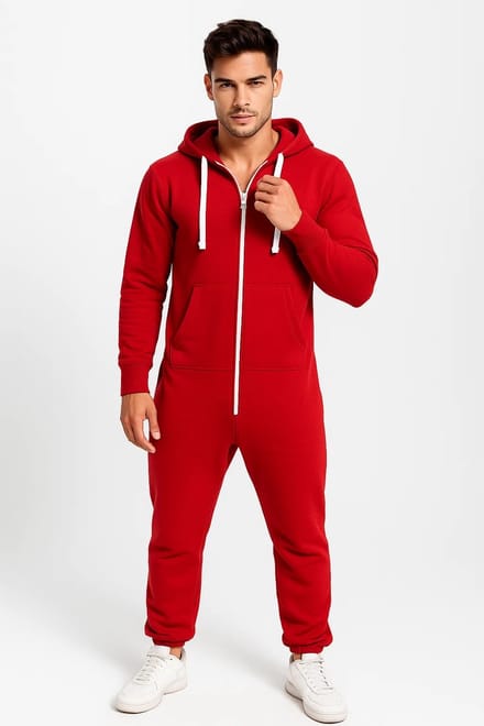Rode Onesie - Huispak - Onesie mannen - Onesie Vrouwen - Maat S