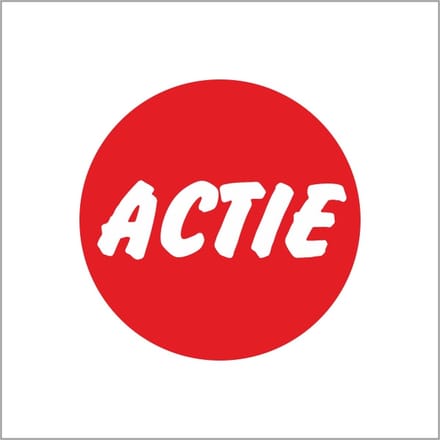 Sticker - "ACTIE" - Etiketten - Fluor Rood - 35mm - 500 Stuks - Signaal