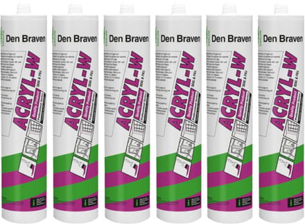 Zwaluw acrylaatkit - wit - Acryl-W - duurzaam - kit - 6 x 310 ml