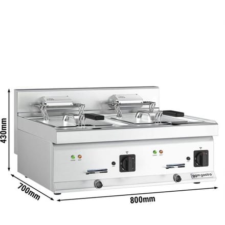 GGM Gastro Elektro Doppelfritteuse - 10+10 Liter - 18 kW