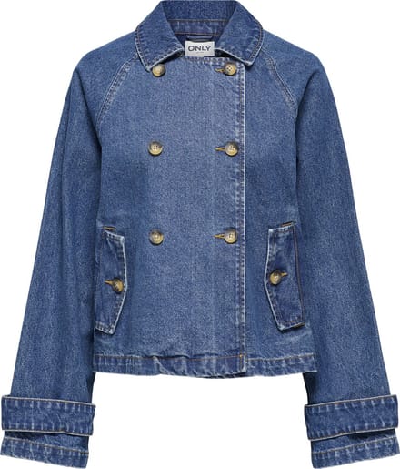 Only April Short Denim Trenchcoat Dames - Maat XS