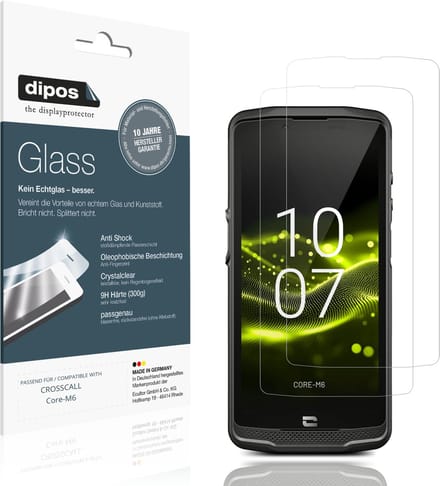 dipos – 2x Pantserfolie geschikt voor CROSSCALL Core-M6 | 9H Screenprotector