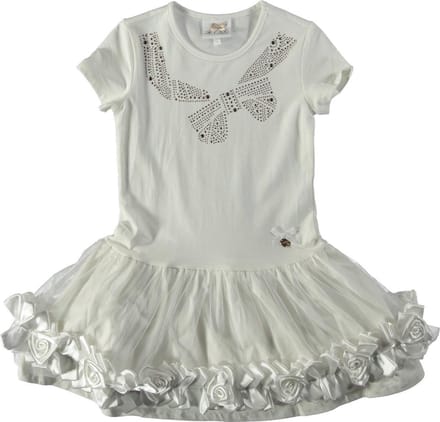 Le Chic Meisjes Jurk - off white - Maat 110