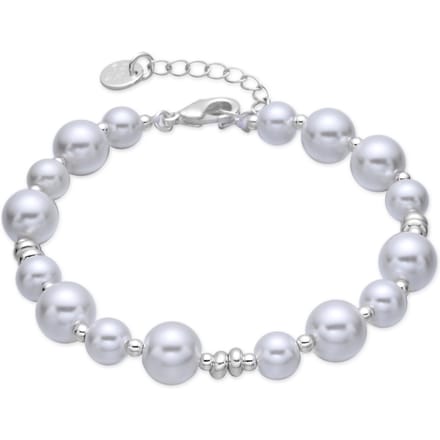 Luxenter Armband met witte parel, afwerking in rhodium - Akio