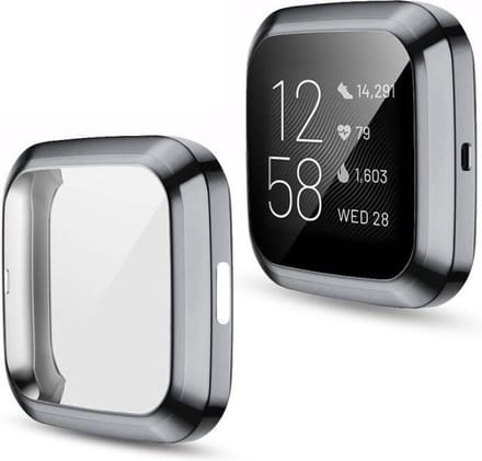 By Qubix - Geschikt voor fitbit Versa 2 Soft TPU case (volledig beschermd) - Grijs