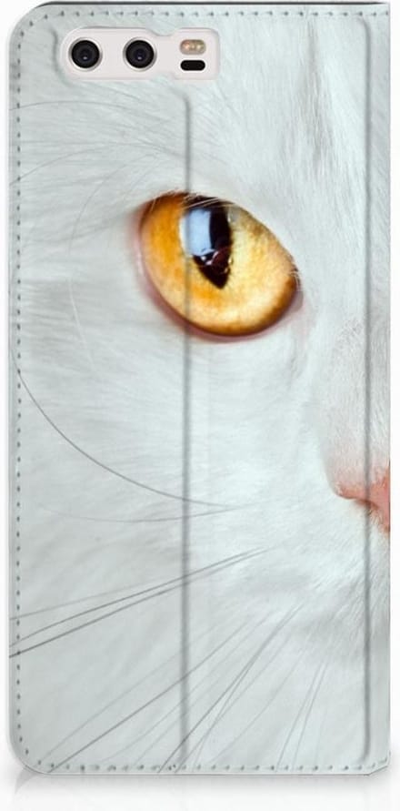Huawei P10 Plus Hoesje maken Witte Kat