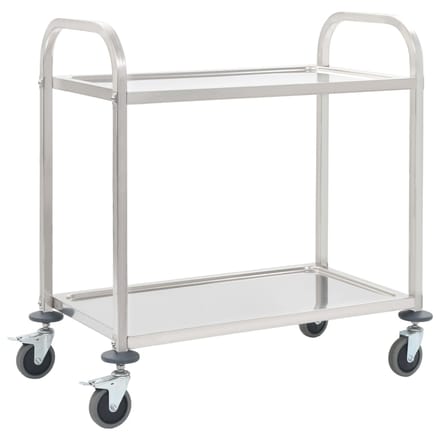 vidaXL - Keukentrolley - 2-laags - 95x45x83,5 - cm - roestvrij - staal