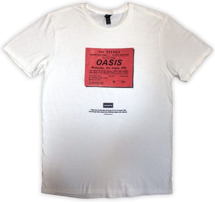 Oasis - Definitely Maybe Ticket Stub Heren T-shirt - L - Wit