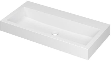 INK Momento Wastafel Polystone Zonder Kraangat - 900x450x90 mm - Mat Wit