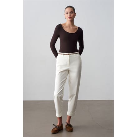 Belted Rechte Pantalons van Gabardine