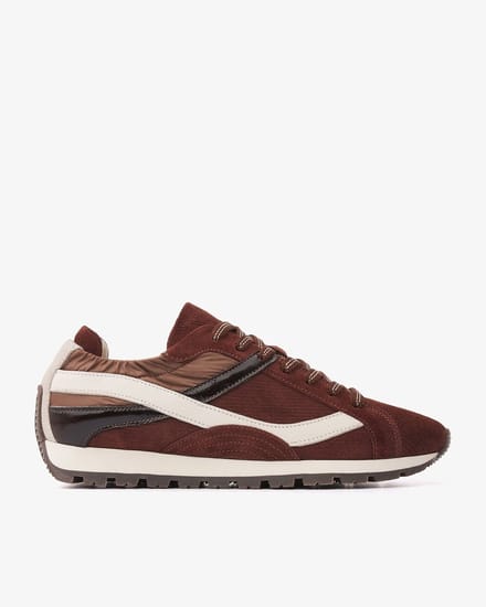 VIA VAI Scott Nala Sneakers Dames - Leer,Suède,Textiel - Bruin - Maat 37