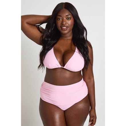boohoo Dames Plus Essentials Driehoek Bikini Top | Roze | Maat: 44