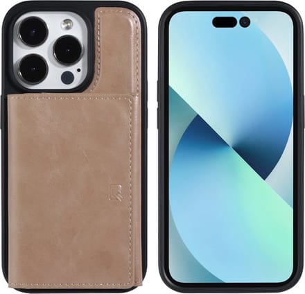 UNIQ Accessory Rose Gold Back Cover Wallet Case voor Apple iPhone 14 Pro - Pu Leer, Bescherming van Telefoon.