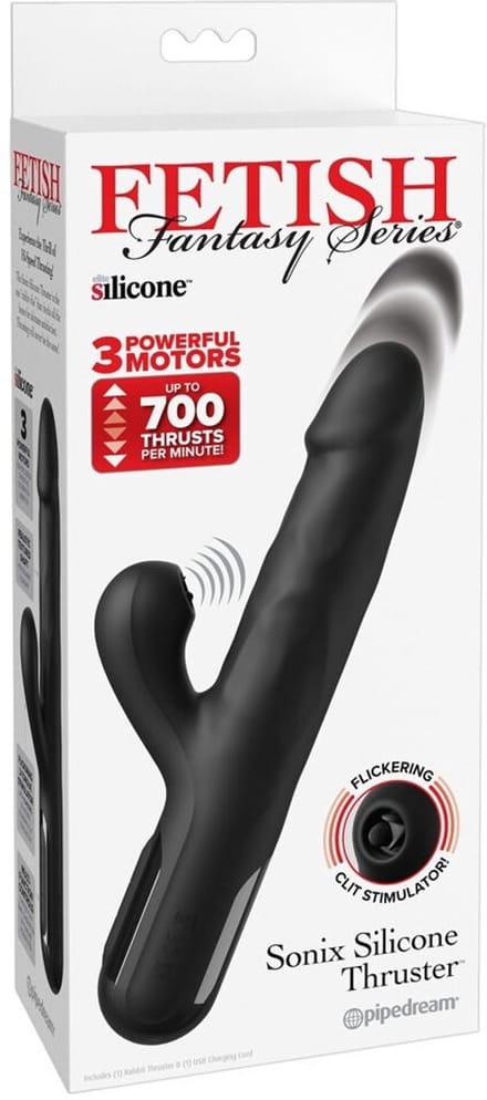 Sonix Siliconen Thruster - Zwarte Stotende Vibrator