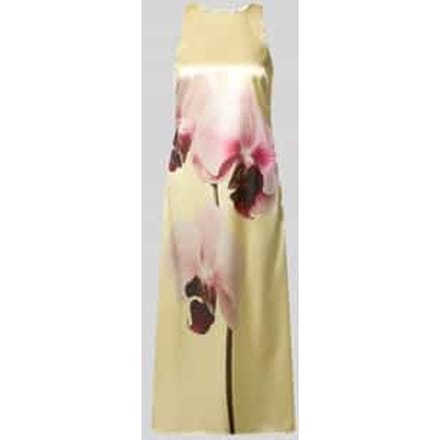 A-lijn cocktailjurk van satijn met motiefprint model 'ORCHIDA'