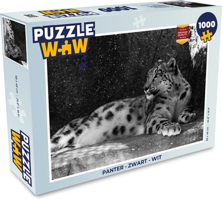 Puzzel Panter - Zwart - Wit - Legpuzzel - Puzzel 1000 stukjes volwassenen