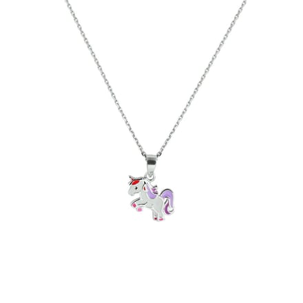 Collier Eenhoorn 36 + 4 Cm Zilver Gerhodineerd